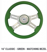 SC Semi Truck Steering Wheel. 16” CLASSIC Green