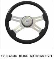 SC Semi Truck Steering Wheel. 16” CLASSIC Black