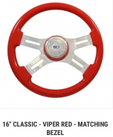 SC Semi Truck Steering Wheel. 16” CLASSIC Viper Red