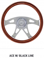 SC Semi Truck Steering Wheel. 18” ACE with Black Line. 