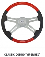 SC Semi Truck Steering Wheel. 18” CLASSIC COMBO Viper Red. 