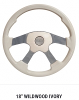 SC Semi Truck Steering Wheel. 18” WILDWOOD Ivory. 