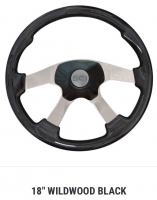 SC Semi Truck Steering Wheel. 18” WILDWOOD Black. 