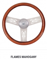 SC Semi Truck Steering Wheel. 18” FLAMES. 