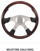 SC Semi Truck Steering Wheel. 18” MILESTONE Halo Ring. 