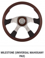 SC Semi Truck Steering Wheel. 18” MILESTONE Mahogany Pad. 