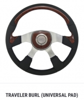 SC Semi Truck Steering Wheel. 18” TRAVELER BURL Universal. 