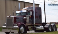 Peterbilt 379, 359 7” Miter Top Exhaust. Lincoln Chrome Exhaust. 